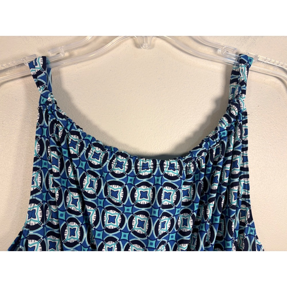 Max Studio Dress Womens XL Blue Geometric Empire Waist Excellent - Picture 8 of 10